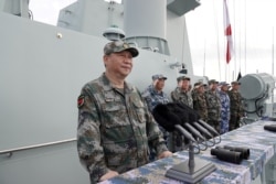 中国国家主席习近平在南中国海检阅中国海军 (2018年4月12日)