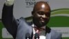 Solly Msimanga waves to his supporters after being officially installed as the mayor for the City of Tshwane, South Africa, Aug. 19, 2016.