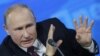 RUSSIA -- Russian President Vladimir Putin gestures during his annual news conference in Moscow, December 20, 2018