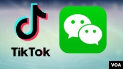 Logoi aplikacija TikTok and ViČat (WeChat)