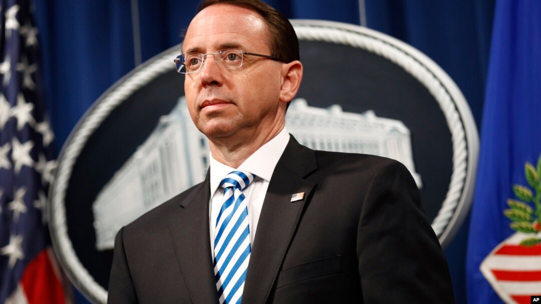 အမေရိကန် ဒုတိယရှေ့နေချုပ် Rod Rosenstein (ဧပြီ၊ ၁၈၊ ၂၀၁၉)