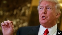 Novozabrani američki predsednik, Donald Tramp, 13. januar 2017.