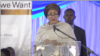 U.N. Deputy Secretary General Amina Mohammed speaks at a regional Sustainable Development forum in Victoria Falls, Zimbabwe, Feb. 25, 2020. (Columbus Mavhunga/VOA)