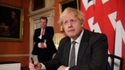 Britanski premijer Boris Džonson posle potpisivanja trgovinskog sporazuma o Bregzitu, 30. decembra 2020.