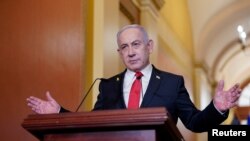 Israeli Prime Minister Netanyahu meets with U.S. House Speaker Johnson at Capitol in Washington