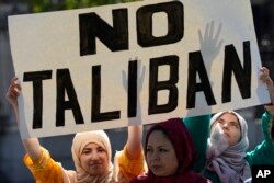 Protest protiv talibanske vlasti održan je u Londonu, 15. avgusta 2023.