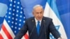 Israel's Prime Minister Benjamin Netanyahu speaks during a joint press conference with the US Secretary of State at his office in Jerusalem. Feb. 16, 2025.