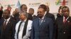 FILE - Sudanese president Omar al-Bashir, second from right, stands with other African leaders during a photo opportunity at the African Union summit in Johannesburg, June 14, 2015.