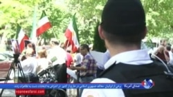 رای دادن برخی ایرانیان در شهر واشنگتن و اعتراض مخالفان جمهوری اسلامی به آنها