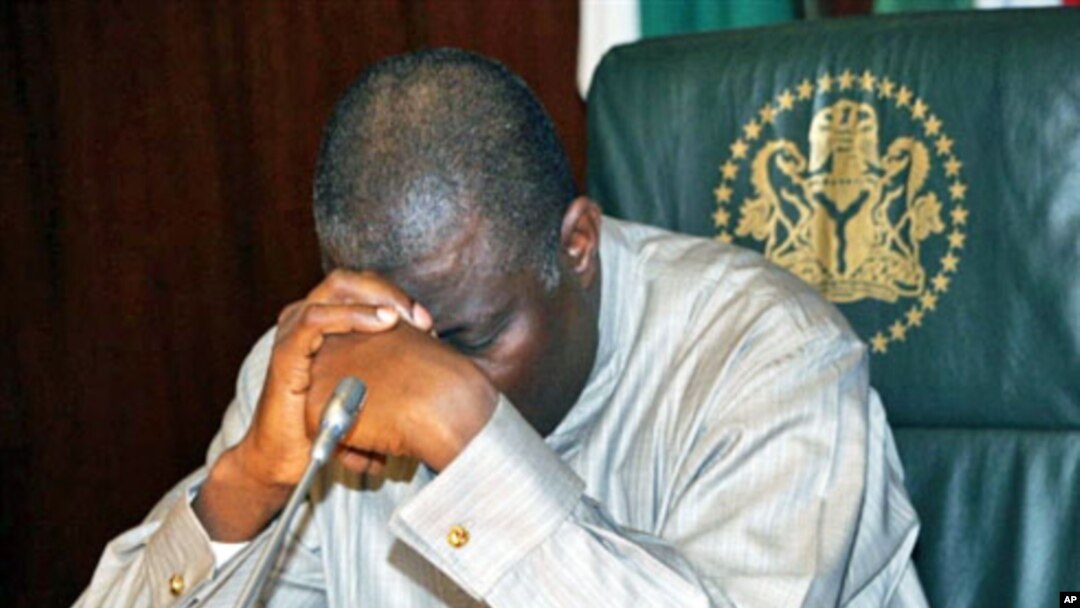Nigeria's new acting president and commander in chief Goodluck Jonathan is pictured as he takes office in Abuja, 10 Feb 2010