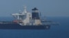 Oil supertanker Grace 1 sits anchored in waters of the British overseas territory of Gibraltar.