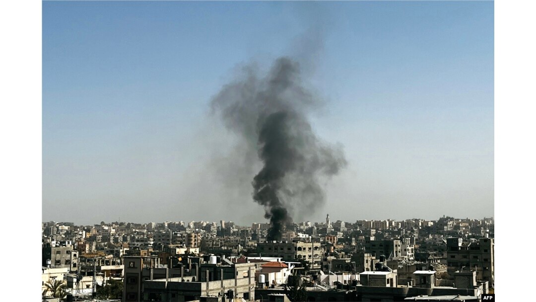 Smoke rises over Beit Lahia, adjacent to Jabalia in the northern Gaza Strip, Oct. 26, 2024.