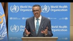 Tedros Gebrejesus, generalni direktor Svetske zdravstvene organizacije, govori na otvaranju virtuelne sednice 18. maja 2020.