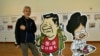 香港政治漫畫家尊子展 諷改革開放40年“唔准亂笑”