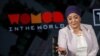 FILE - Gulchehra Hoja, a Uyghur journalist who then worked for Radio Free Asia, speaks on stage at the Women in the World Summit in New York, April 11, 2019.