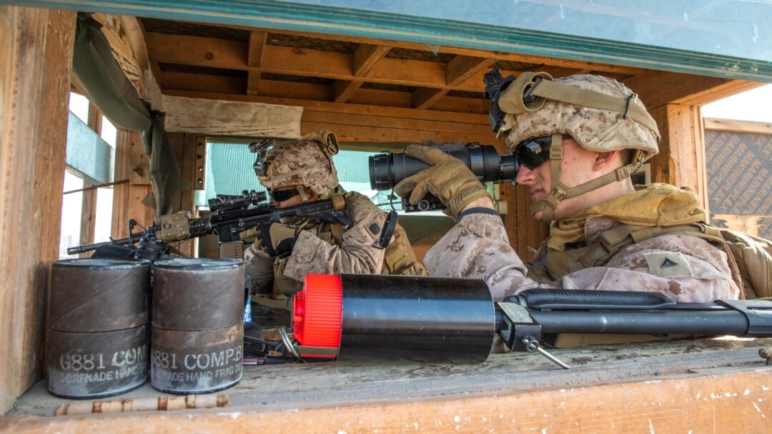 U.S. Marines provide security at the U.S. embassy compound in Baghdad, Iraq, Jan. 3, 2020. (U.S. Marine Corps/Sgt. Kyle C. Talbot)