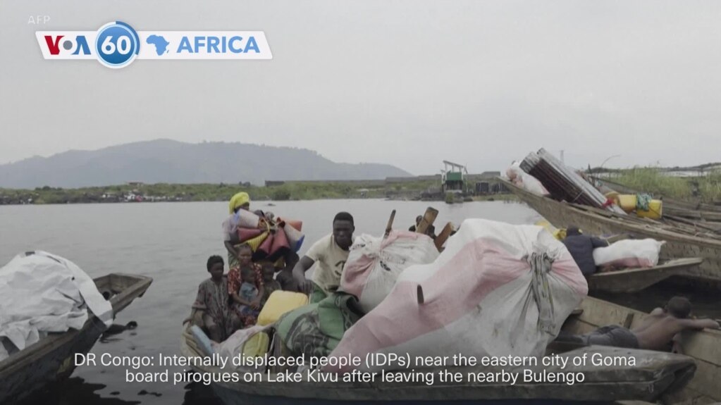 VOA60 Africa - DR Congo: Internally displaced people leaving Bulengo camp near Goma