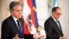 Državni sekretar SAD Entoni Blinken na konferenciji za novinare u Beču sa austrijskim šefom diplomatije Aleksandrom Šalenbergom, 15. mart 2024. (Reuters)
