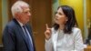 18 Kasım 2024 - Avrupa Birliği Dış İlişkiler ve Güvenlik Politikası Yüksek Temsilcisi Josep Borrell (solda), Belçika'nın başkenti Brüksel'deki AB merkezinde düzenlenen AB Dış İlişkiler Konseyi toplantısı sırasında Almanya Dışişleri Bakanı Annalena Baerbock ile görüşüyor.