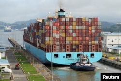 Singapurski kontejnerski brod prolazi kroz prošireni deo Panamskog kanala Kokoli Loks, na periferiji grada Panama, Panama, 12. avgust, 2024.(Foto: REUTERS/Enea Lebrun)