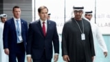 Sekretari amerikan i Shtetit Marco Rubio gjatë takimit me Presidentin e Emirateve të Bashkuara Arabe Sheik Mohammed bin Zayed Al Nahyan në Abu Dhabi, më 19 shkurt, 2025/Reuters