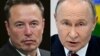 Kombinacija fotografija Ilona Maska i Vladimira Putina. (Foto: AFP/Alain Jocard/Alexander Nemenov)