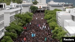 香港學生在香港中文大學舉行反送中罷課行動。（2019年9月2日）