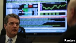 Roberto Azevedo, incoming head of the World Trade Organization [WTO], reacts during a meeting at the Finance Ministry in Brazil, May 21, 2013.