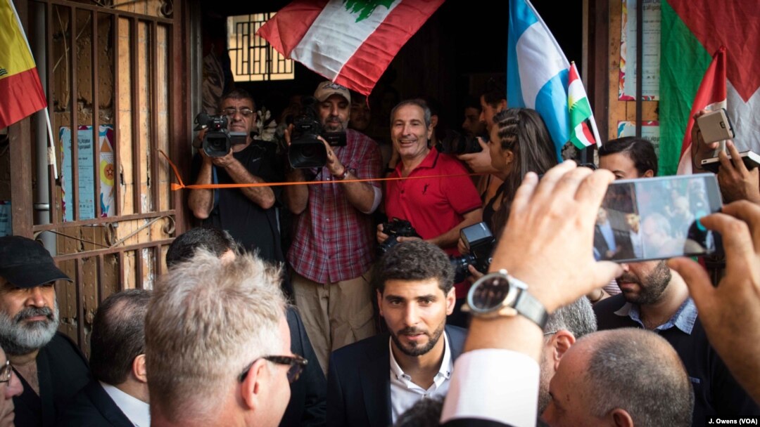 Kassem Istanbouli, center, at the re-opening of Stars Cinema was also the start of the Lebanon International Theatre Festival attracted locals and media alike.