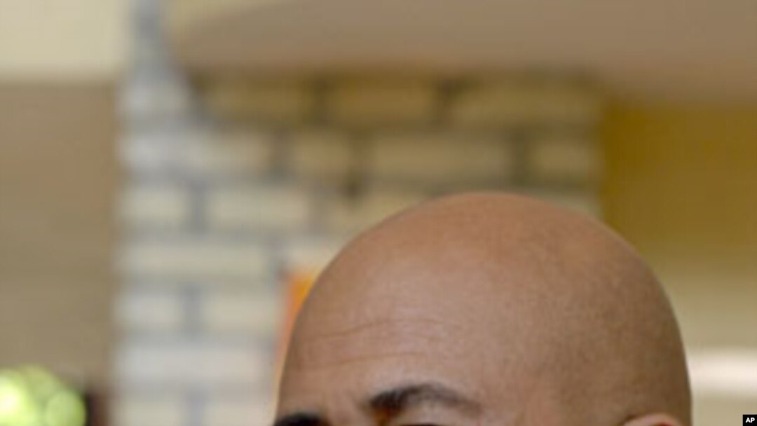 Haiti's President-elect Michel Martelly answers reporters' questions at Karibe Hotel in Port-au-Prince, April 8, 2011
