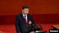 2022年10月16日，中共總書記習近平在二十大會議開幕式上發表講話。