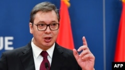 Arhiva - Predsednik Srbije Aleksandar Vučić govori u Predsedništu Srbije 19. oktobra 2019.