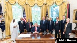 ፋይል - ትራምፕ በመጀመሪያው የስልጣን ዘመናቸው ከግብፅ፣ ኢትዮጵያ እና ሱዳን መሪዎች ጋር በተገናኙበት ወቅት