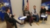 Učesnici tribine "Ko brani branitelje" u EU info centru, 15. aprila 2019.