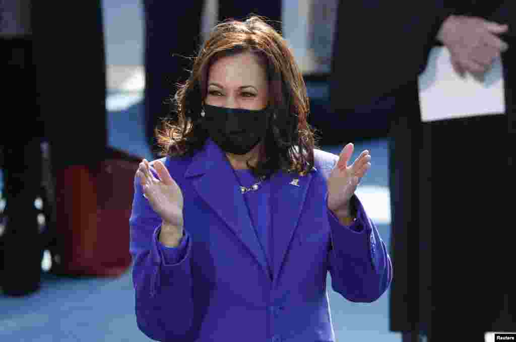 U.S. Vice President Kamala Harris during the inauguration of Joe Biden as the 46th President of the United States on the West Front of the U.S. Capitol in Washington, U.S., January 20, 2021. REUTERS/Brendan McDermid