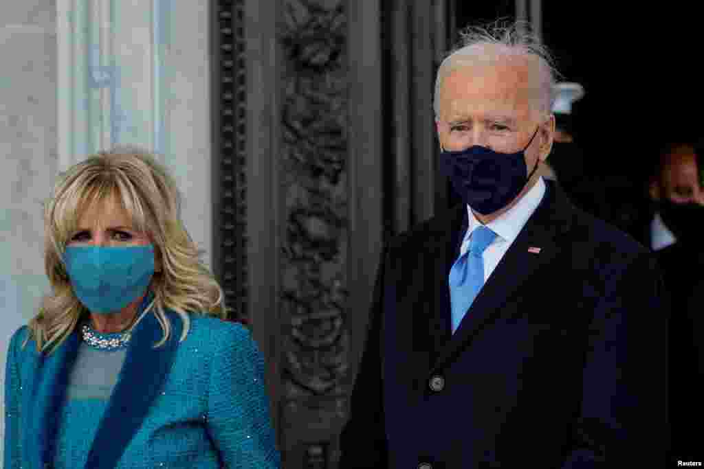 U.S. President Joe Biden and first lady Jill Biden, depart after the 59th Presidential Inauguration in Washington, DC, U.S. January 20, 2021. Melina Mara/Pool via REUTERS