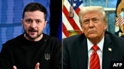 Predsjednici Ukrajine i SAD, Volodimir Zelenski i Donald Tramp (Foto: JOHN THYS and ANDREW CABALLERO-REYNOLDS / AFP)
