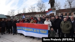 Skup podrške Novaku Đokoviću u Nikšiću (Foto: RFE/RL/Savo Prelević) 