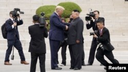 도널드 트럼프 미국 대통령과 김정은 북한 국무위원장이 지난 2019년 6월 판문점에서 만났다.