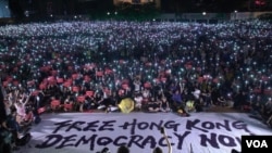 香港人參與民陣6月26日”G20 Free Hong Kong”集會，希望國際社會向北京施壓。(美國之音照片)