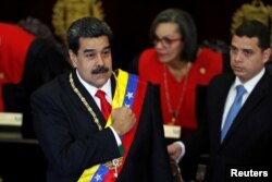 Venecuelanski predsednik Nikolas Maduro tokom ceremonije otvaranja pravosudne godine u Vrhonvnom sudu u Karakasu, Venecueal, 24. januara 2019.