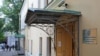 A view shows the entrance to a Russian branch of the Jewish Agency for Israel, in Moscow