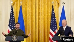 U.S. President Biden welcomes Ukraine's President Zelenskiy at the White House in Washington