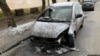 Uništeni automobil novinarke Radija Slobodna Evropa iz Lavova, Haljane Tereščuk.