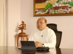 ရင်းနှီးမြှုပ်နှံမှုနှင့် နိုင်ငံခြားစီးပွား ဆက်သွယ်ရေးဝန်ကြီး ဦးသောင်းထွန်း။(ဓာတ်ပုံ - ရင်းနှီးမြှုပ်နှံမှုနှင့် နိုင်ငံခြားစီးပွားဆက်သွယ်ရေးဝန်ကြီးဌာန - ဇန်နဝါရီ ၁၄၊ ၂၀၂၁)