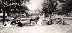 Officers and Ladies, Carlisle Barracks, Carlisle, Pennsylvania, circa 1867. Courtesy, Photograph Collection, Cumberland County Historical Society.