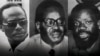 Holden Roberto, fundador da FNLA, Agostinho Neto, fundador do MPLA, e Jonas Savimbi, fundador da UNITA