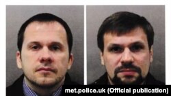 The two suspects charged in the Salisbury attack -- Colonel Anatoily Chepiga (aka Ruslan Boshirov) and Dr. Alexander Mishkin (Alexander Petrov).