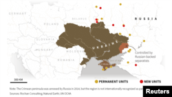 Mapa: Lokacije ruskih vojnika u blizini Ukrajine