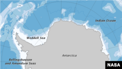 Antarctica is the southernmost continent on Earth. The Antarctic Peninsula on the west coast is warming at unprecedented rates. (NASA map Robert Simmon)